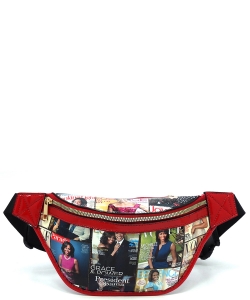 Magazine Cover Collage Fanny Pack Waist Bag OA056PP RED/MULTI
